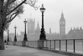 Fotomural Photo wallpaper London in the fog - black, white, grey - DD Motive 2