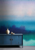 Fotomural Walls by Patel - lumo1 - Photo wallpaper landscape motif in soft composition in canvas look - blue, green
