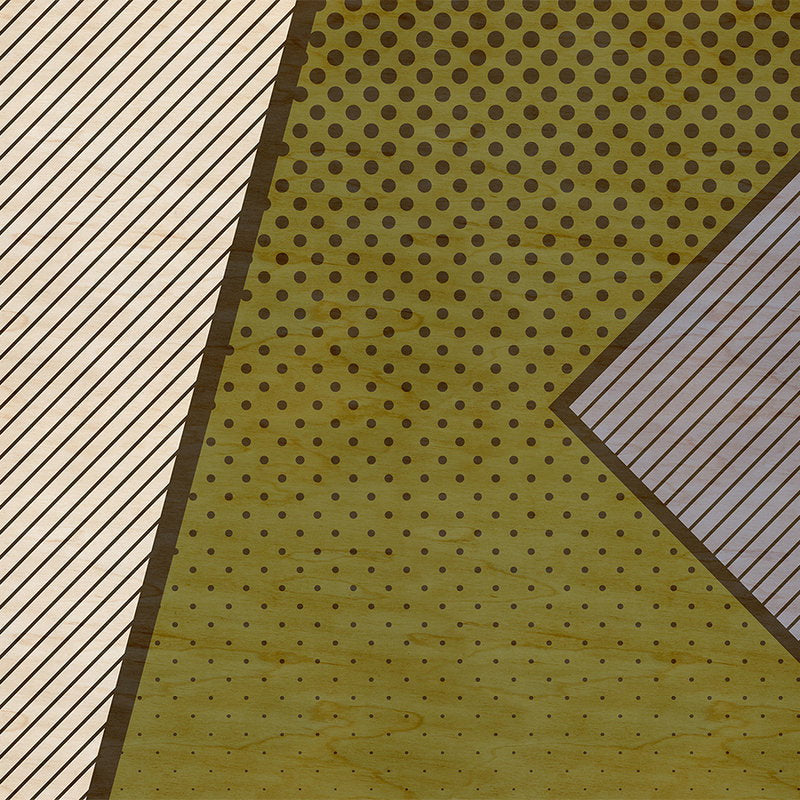 Fotomural Walls by Patel - Bird gang 2 - Photo wallpaper, modern pattern in pop art style - plywood structure - Beige, Yellow