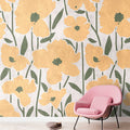 Fotomural Walls by Patel - Flower Market 3 - flowers mural yellow flowers pattern & plaster texture