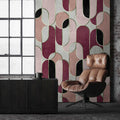 Fotomural Walls by Patel - Ritz 3 - 50s retro mural graphic design with gold accent