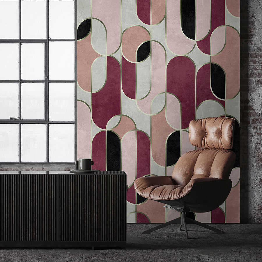 Fotomural Walls by Patel - Ritz 3 - 50s retro mural graphic design with gold accent