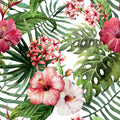 Fotomural Panel XXL 5 - Graphic mural jungle flowers on premium smooth nonwoven