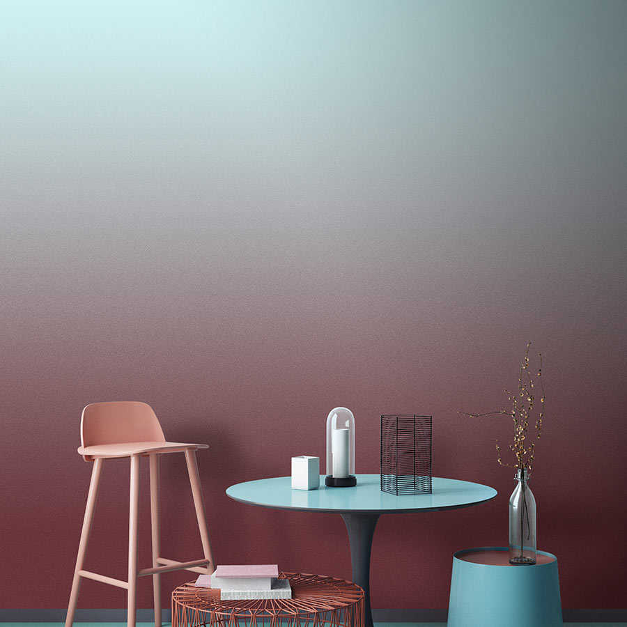 Fotomural Walls by Patel - Colour Studio 3 - Ombre photo wallpaper light blue & wine red with colour gradient