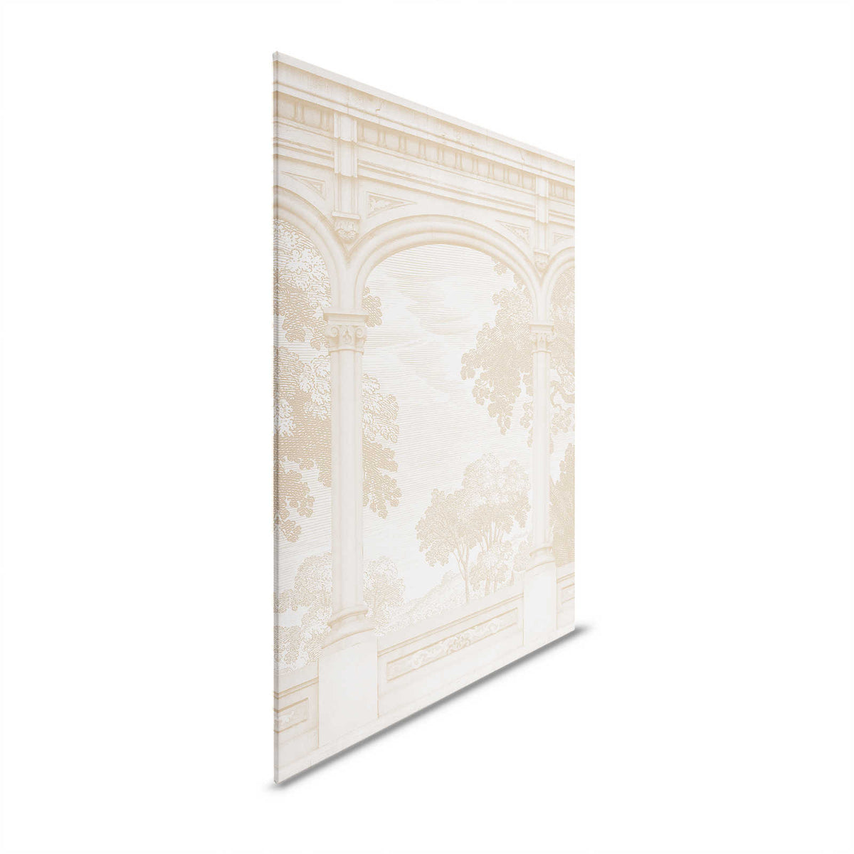 Roma 2 - Lienzo beige Diseño histórico con ventana de arco redondo
