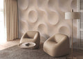 Fotomural Walls by Patel - circular4 - Abstract circle wallpaper with soft depth effect - Beige
