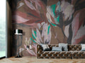 Fotomural Walls by Patel - blossom3 - Quiet blossom wallpaper in warm shades in textile look - brown, purple