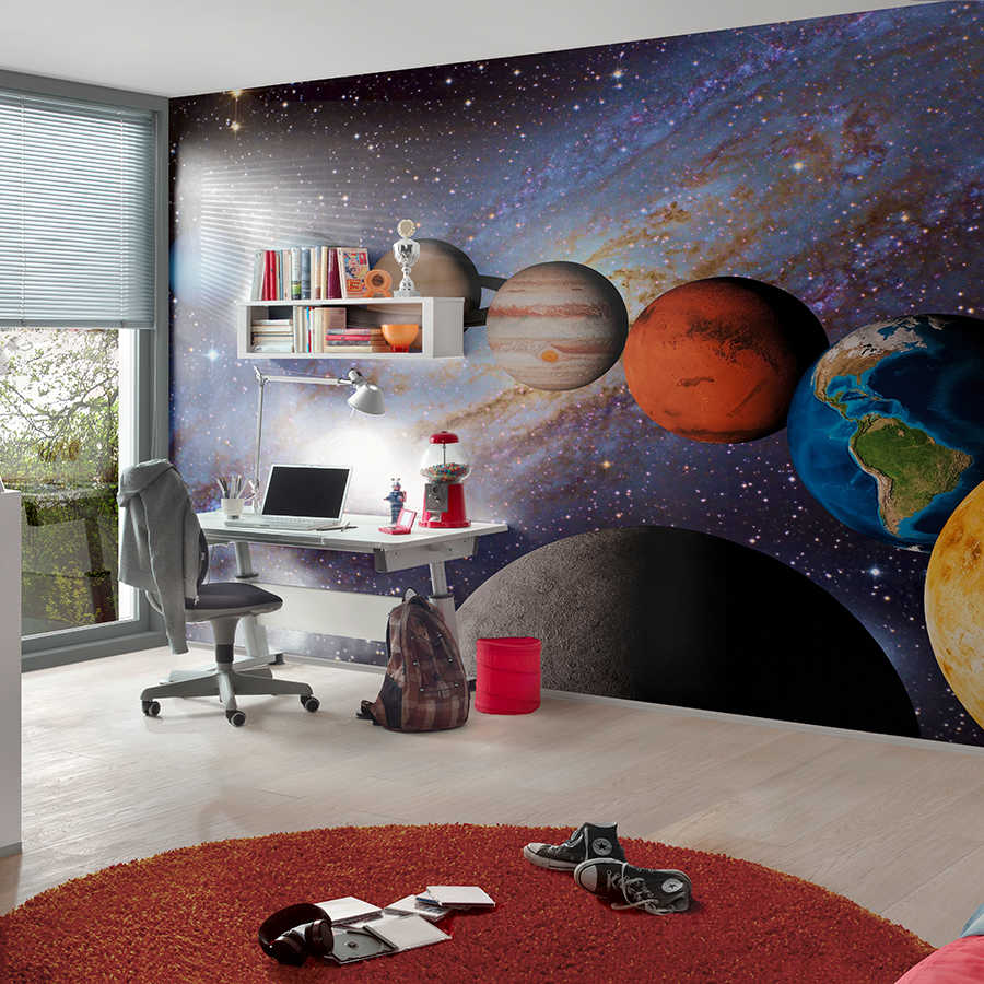 Fotomural Panel XXL 5 - Galaxy mural planets of our solar system on premium smooth fleece