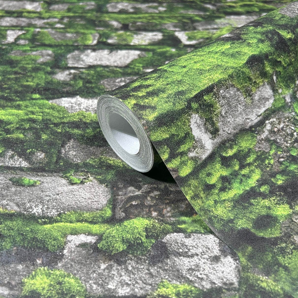 Papel pintado tejido no tejido efecto piedra verde y gris - Marburg - Imagen 4