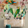 Fotomural Walls by Patel - Love Nest 1 - mural with watercolour flowers & colourful birds