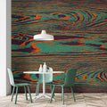Fotomural Walls by Patel - Kontiki 1 - photo wallpaper wood grain neon colours, green & black