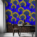 Fotomural Walls by Patel - Dakar 1 - African Textile Pattern Blue & Yellow Wallpaper