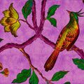 Fotomural Walls by Patel - Bird Of Paradis 2 - digital print wallpaper bird of paradise in natural linen structure - yellow, green