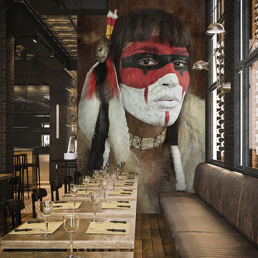 Fotomural Walls by Patel - Photo wallpaper »ayasha« - Portrait of a warrior - motif with tapestry structure