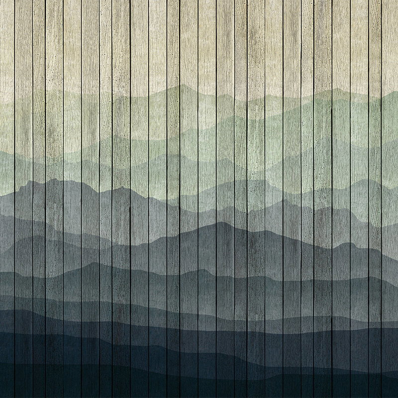 Fotomural Walls by Patel - Mountains 1 - Modern Wallpaper Mountain Landscape & Board Optics - Beige, Blue