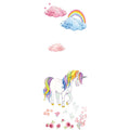Fotomural Panel XXL 5 - Children mural unicorn motif with rainbow in blue and yellow on premium smooth fleece