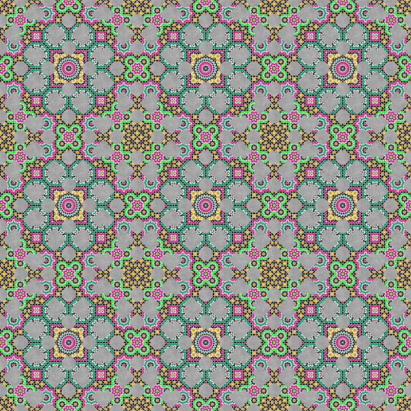 Fotomural Walls by Patel - Colorful photo wallpaper with kaleidoscope effect - grey, pink