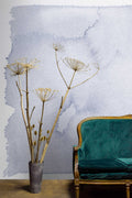 Fotomural Walls by Patel - whisper2 - Watercolour contemporary art wallpaper in handmade paper look - Purple