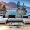 Fotomural Panel XXL 5 - Nature mural lake with small islands and trees on premium smooth fleece