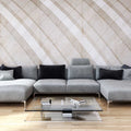 Fotomural Panel XXL 5 - Graphic wall mural with round stripe pattern beige on premium smooth nonwoven