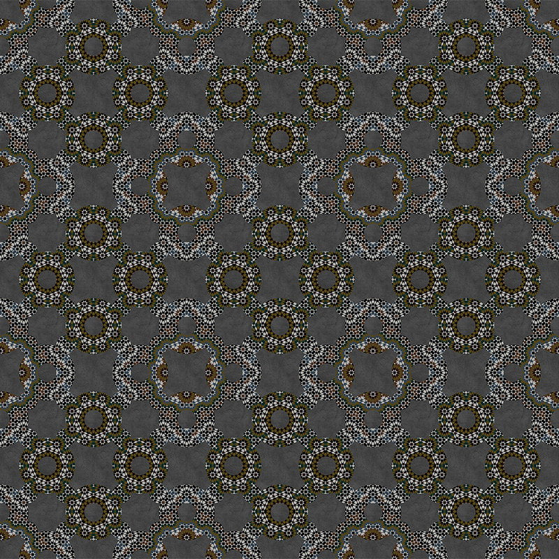 Fotomural Walls by Patel - Pattern mural anthracite with mosaic design