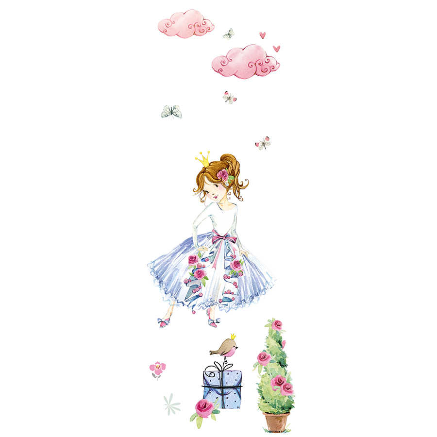 Fotomural Panel XXL 5 - Children mural princess motif in blue and pink on premium smooth nonwoven