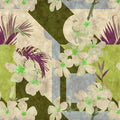 Fotomural Walls by Patel - Vintage bloom - Graphic wallpaper floral vintage decor- blotting paper structure - Beige, Blue