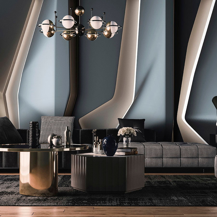Fotomural Walls by Patel - platinum 2 - Photo wallpaper »with futuristic line architecture - Smooth, slightly shiny premium non-woven fabric