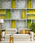 Fotomural Photo wallpaper glass brick retro 3D design with tile look - AP Digital 3