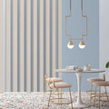 Fotomural Walls by Patel - Illusion Room 2 - wall mural 3D stripes design in blue & grey