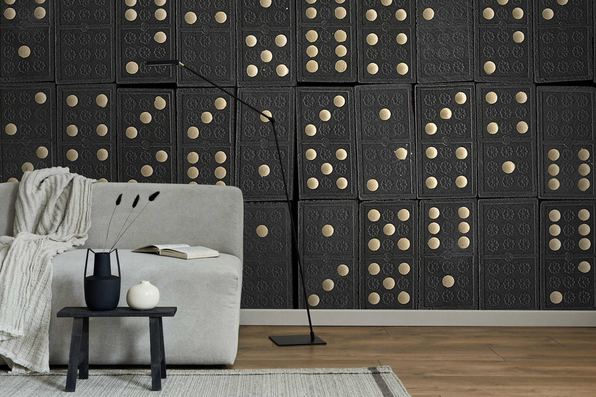 Fotomural Photo wallpaper dominoes retro token pattern - AP Digital 3