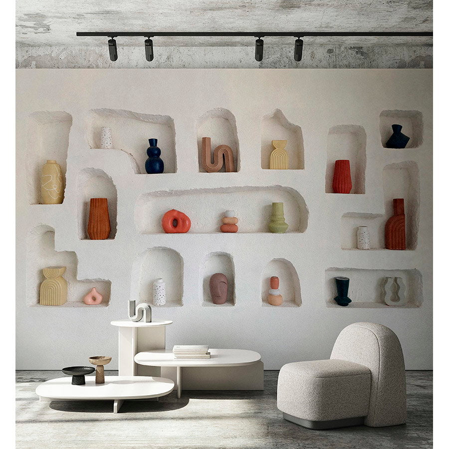 Fotomural Walls by Patel - Photo wallpaper »stucco« - Art Deco artefacts in brickwork - Smooth, slightly shiny premium non-woven fabric