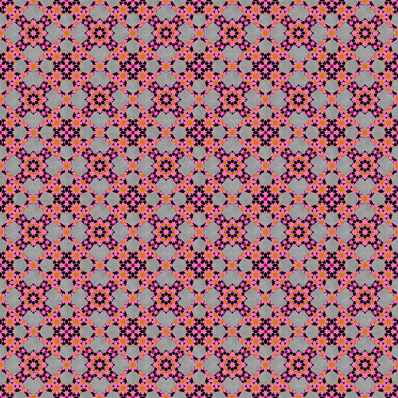 Fotomural Walls by Patel - Abstract mosaic graphic wallpaper - Orange, Pink