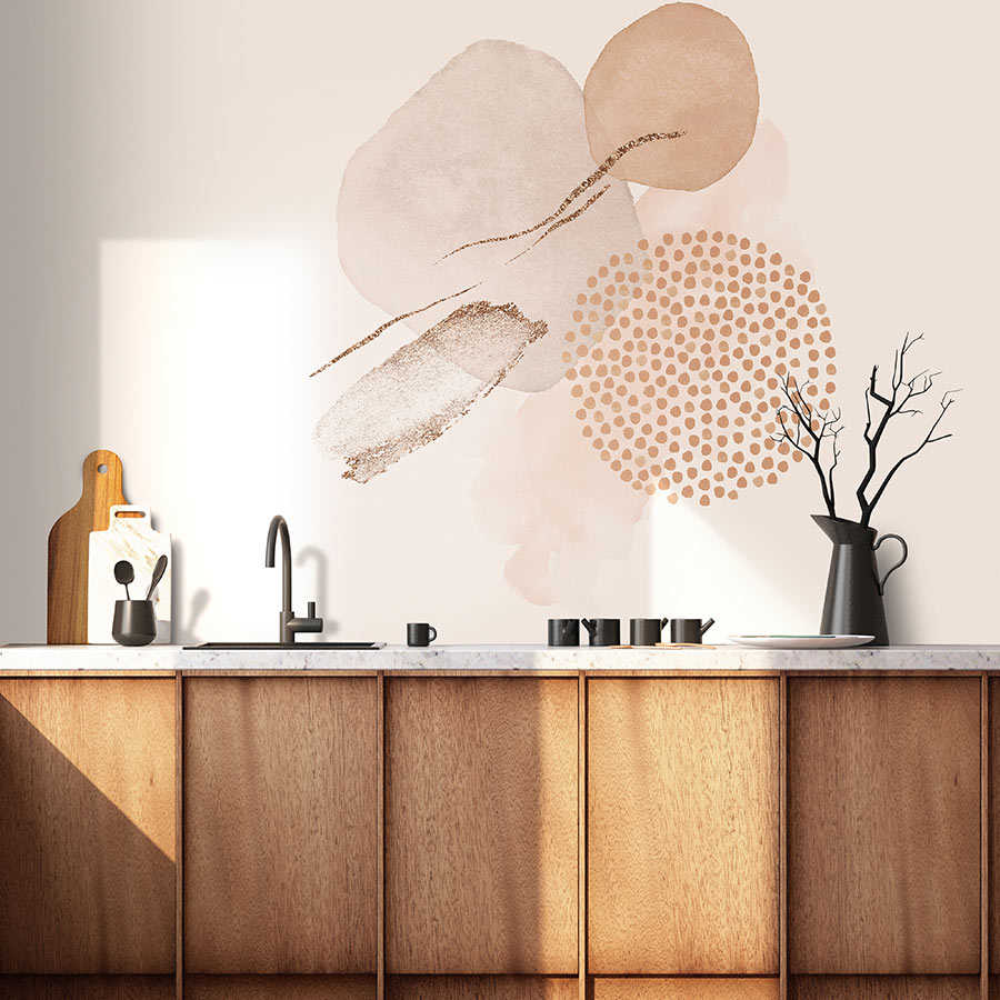 Fotomural Walls by Patel - Gold Mine 1 - Beige & Gold abstract watercolour design wall mural
