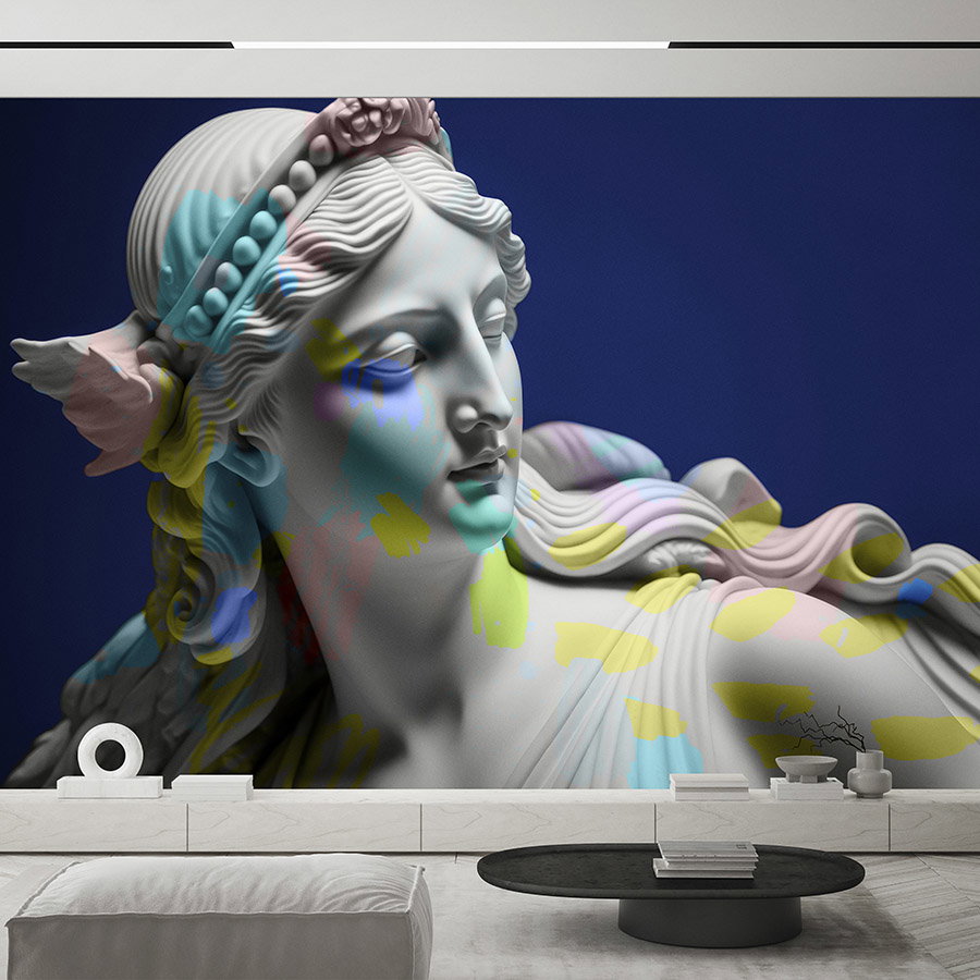 Fotomural Walls by Patel - Photo wallpaper »anthea« - female sculpture with colourful accents - Smooth, slightly shiny premium non-woven fabric