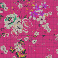 Fotomural Walls by Patel - Flower plaid 2 - Photo wallpaper in checkered look colourful flower mosaic Pink - Green, Pink
