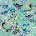 Fotomural Bird mural with mosaic pattern - Walls by Patel