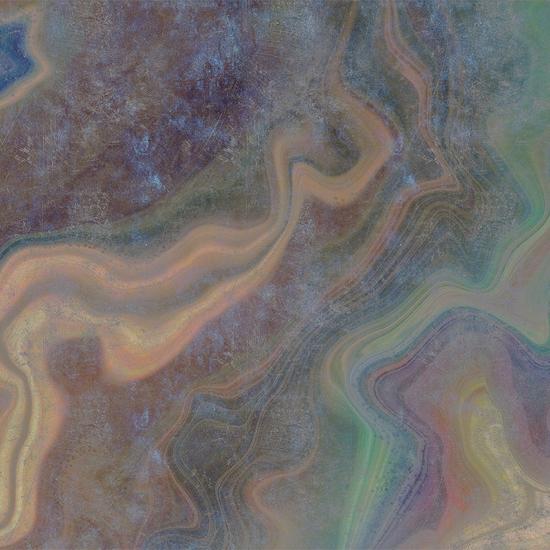 Fotomural Walls by Patel - Marble 2 - Colourful marble as a highlight photo wallpaper - scratch structure - Blue, Green