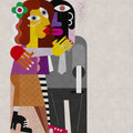 Fotomural Walls by Patel - Couples 2 - Photo wallpaper Pop Art Art Couples - Concrete Structure - Beige, Yellow