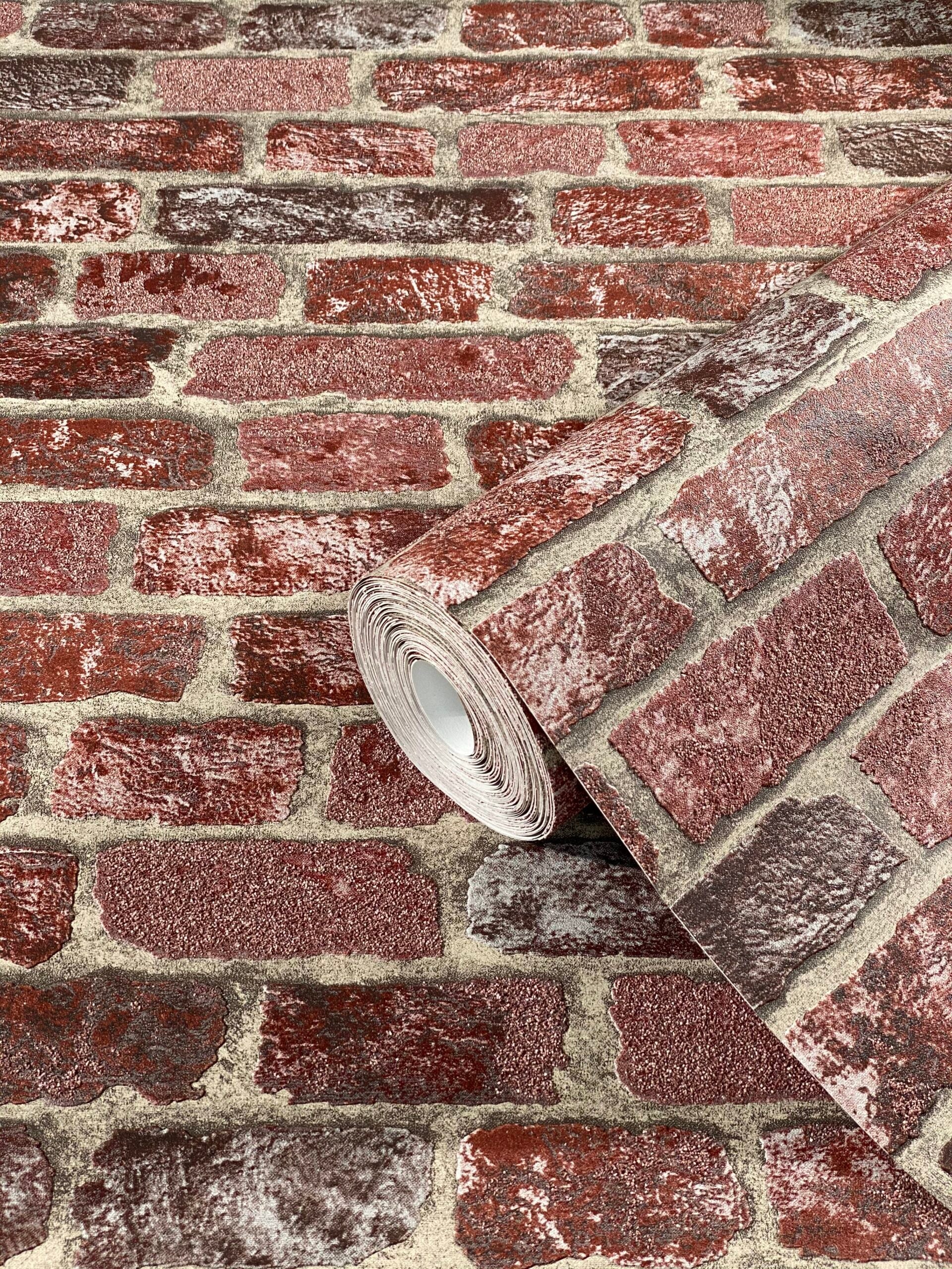 Vliestapete rot steinoptik