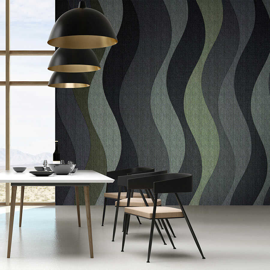 Fotomural Walls by Patel - Savoy 2 - waves graphic photo wallpaper retro 50s design