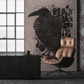 Fotomural Walls by Patel - Streets of London 2 - black raven mural with scribble pattern