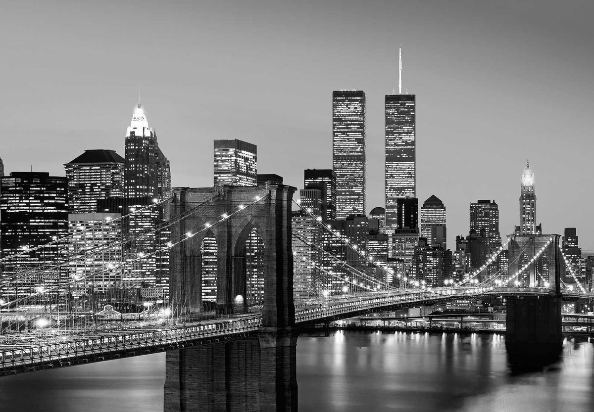 Fotomural Black and white photo wallpaper retro Manhattan skyline - DD Motive 2