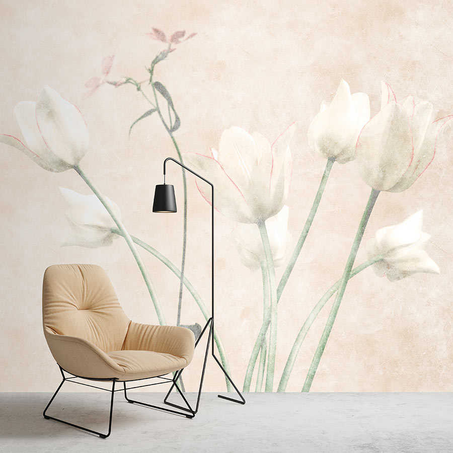 Fotomural Walls by Patel - Morning Room 3 - flowers photo wallpaper tulips in faded style