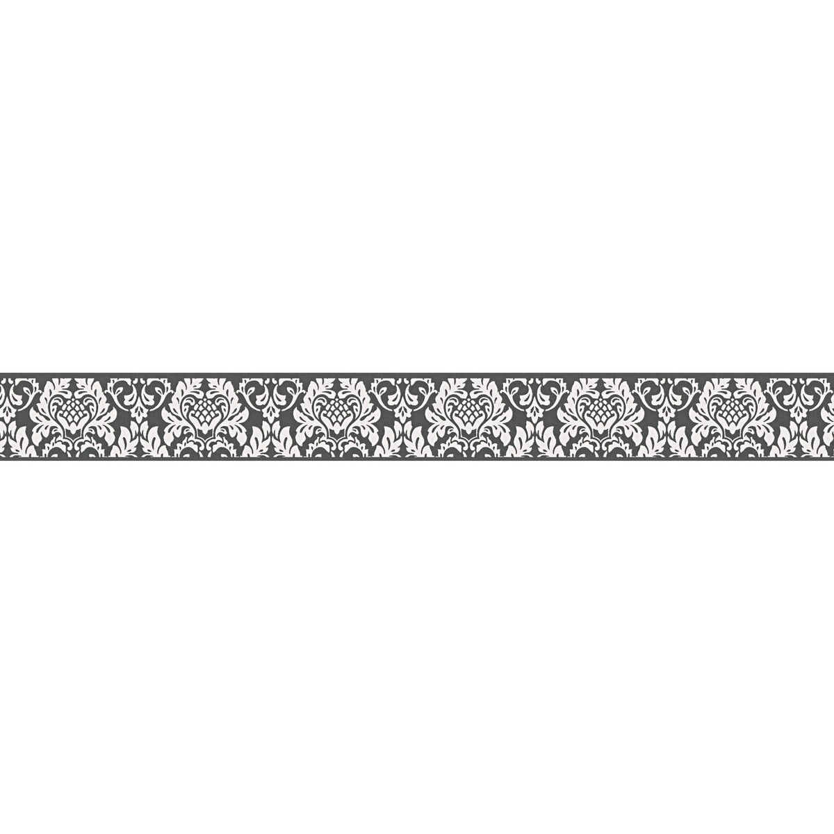 Fotomural Black and white border with ornament pattern - White, Black - Michalsky