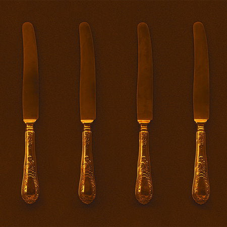 Fotomural Kitchen mural orange & brown with antique knives - AP Digital 3