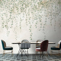 Fotomural Walls by Patel - Photo wallpaper »kerala« - Garland of leaves in front of concrete plaster structure - Smooth, slightly shiny premium non-woven fabric