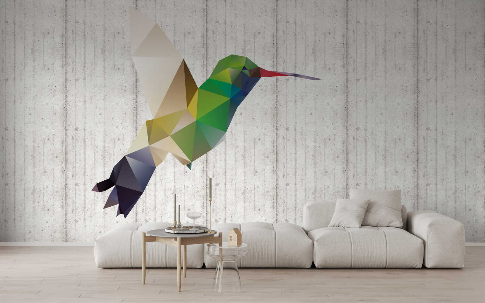 Fotomural Panel XXL 5 - Graphic mural hummingbird motif on premium smooth fleece