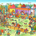 Fotomural Children mural knights festival with festivals blue and yellow on premium smooth non-woven - XXL 3