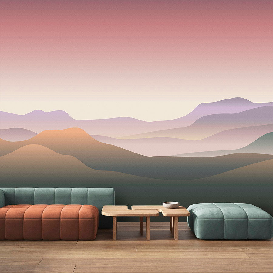 Fotomural Walls by Patel - Photo wallpaper »terra« - Colourful mountain landscape - Smooth, slightly shiny premium non-woven fabric